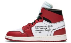 Off White x Air Jordan 1 Retro красные с черным и белым (40-44)