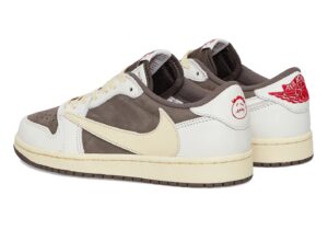 Nike Air Jordan 1 Low Travis Scott OG белые с коричневым и бежевым кожа-нубук мужские (40-44)