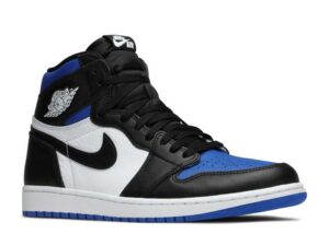 Nike Air Jordan 1 Retro OG GS Royal Toe синие с белым и черным кожаные мужские (40-44)