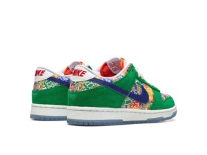 Nike SB Dunk Low Foam Fingers зеленые-разноцветные кожа-замша мужские-женские (40-44)