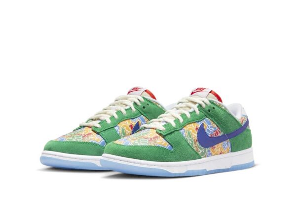 Nike SB Dunk Low Foam Fingers зеленые-разноцветные кожа-замша мужские-женские (40-44)